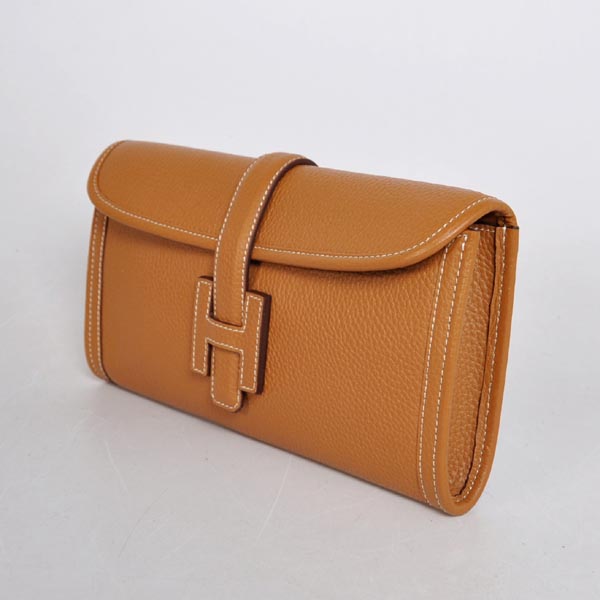 High Quality Hermes Jige Large Clutch Handbag Light Coffee 1052 Replica